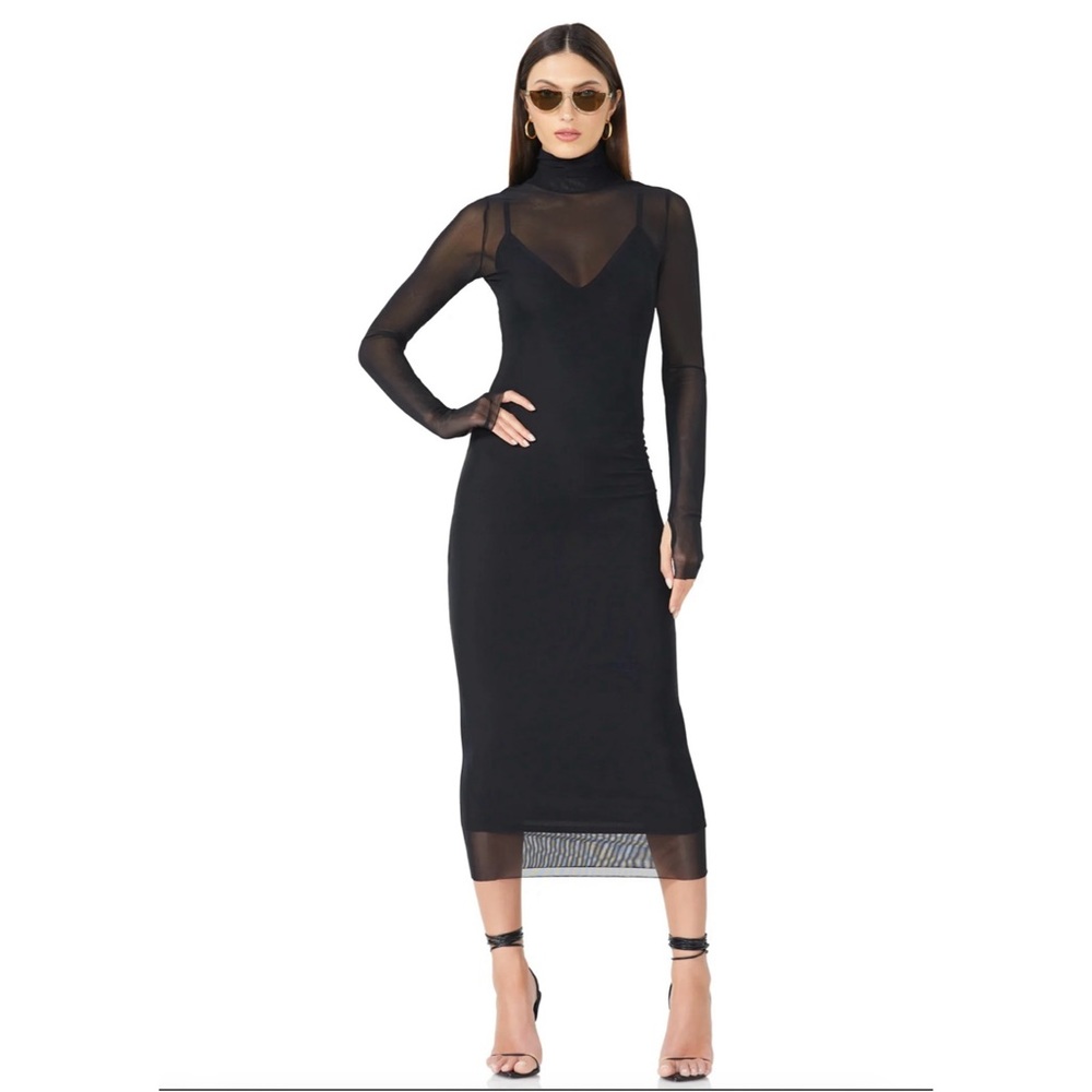 NWT- AFRM Shailene Dress in Black, Size L